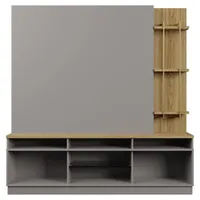 Pomander 71.49” Free Standing Entertainment Center with Décor Shelves in Gray Gloss