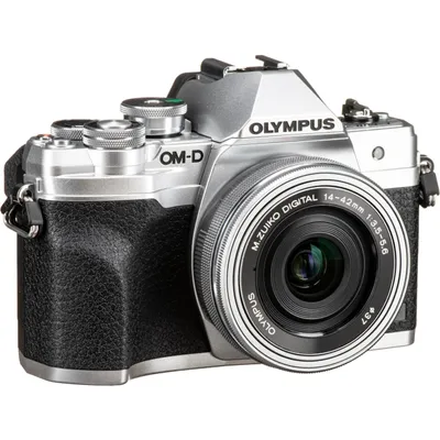 Olympus OM-D E-M10 Mark IV Mirrorless Camera with 14-42mm EZ Lens (Silver) - V207132SU000