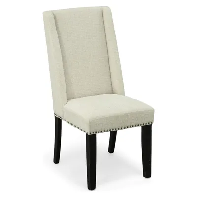 Laurant Upholstered Dining Chair Set of 2, Fawn & Espresso