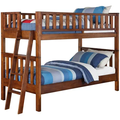 Quiz Twin Over Twin Bunk Bed - Brown (2357)