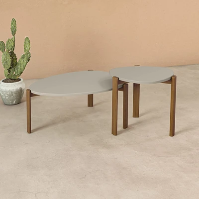 Gales End Table and Coffee Table  in Greige