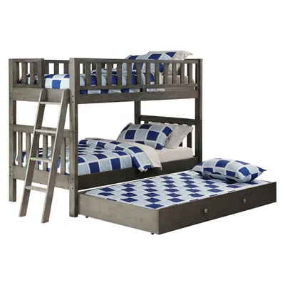 Quiz Twin Over Twin Bunk Bed - Gray