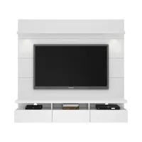 Cabrini Floating Wall Theater Entertainment Center in White Gloss