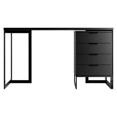 2-Piece Lexington Desk with Drawers in Black