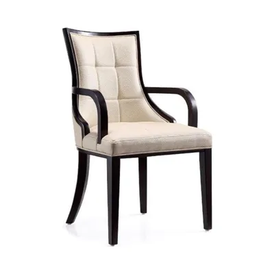 Fifth Avenue Faux Leather Dining Armchair Cream and Walnut