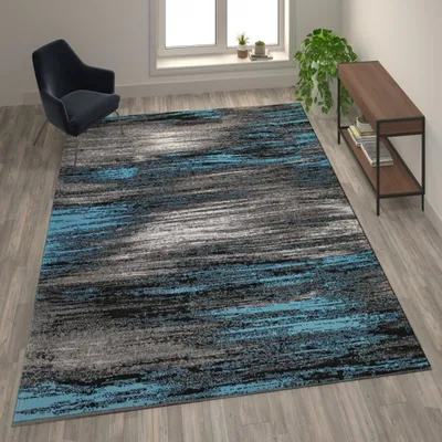 Rylan Collection 8' x 10' Scraped Design Area Rug