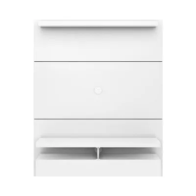 City Floating Wall Theater Entertainment Center in White Gloss