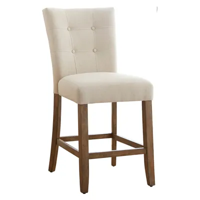 Lofton Beige Wood Counter Stool