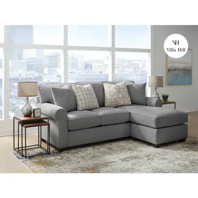 Crestview Rolled Arm Graphite Sofa Chaise