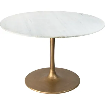 Ithaca Dining Table White & Gold