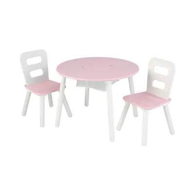 KidKraft Wooden Kids Round Storage Table & Chair Set