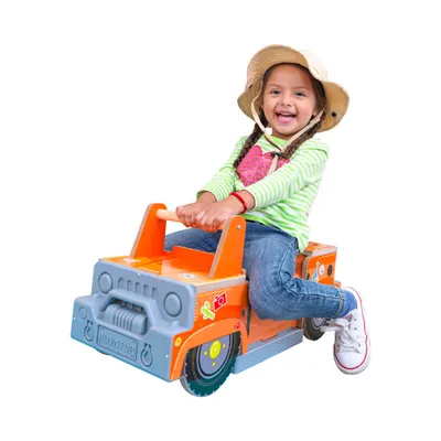 KidKraft Safari 2-in-1 Ride and Play Ride-On Toy with Animal Sounds and 9 Pieces