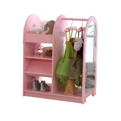 KidKraft Wooden Fashion Pretend Dress-Up Station Furniture, Pink