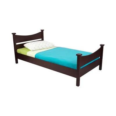 KidKraft Addison Wooden Twin-Size Bed for Children, Espresso