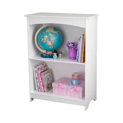 KidKraft Nantucket Children's Wooden 2-Shelf Bookcase, White