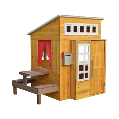 KidKraft Modern Outdoor Wooden Playhouse - Brown