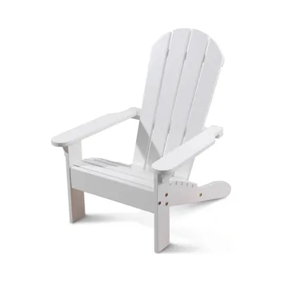 KidKraft Wooden Adirondack Children's Outdoor Chair, Kid's Patio Furniture, White