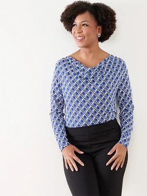 Petite Soft Stretch Cowl Neck Top
