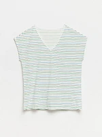 Relaxed Stripe V-neck T-Shirt