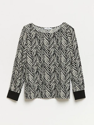 Petite Relaxed Fit Long Sleeved Top