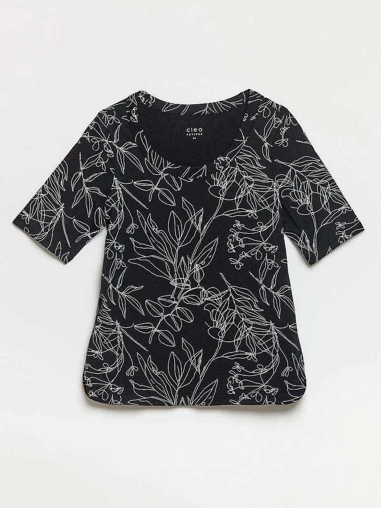 Petite Sketch Scoop Neck T-shirt