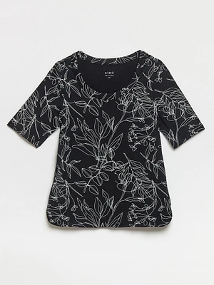 Petite Sketch Scoop Neck T-shirt