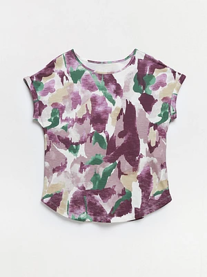 Petite Dusty Purple Boat Neck T-Shirt