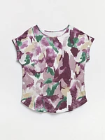 Petite Dusty Purple Boat Neck T-Shirt