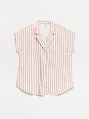 Relaxed Back Button Blouse