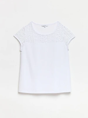 Lace Yoke Top White