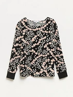 Relaxed Fit Flora Print Long Sleeve Top