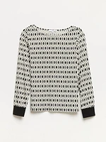 Relaxed Fit Geo Print Long Sleeve Top