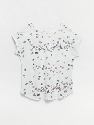 Boat Neck Butterfly T-Shirt