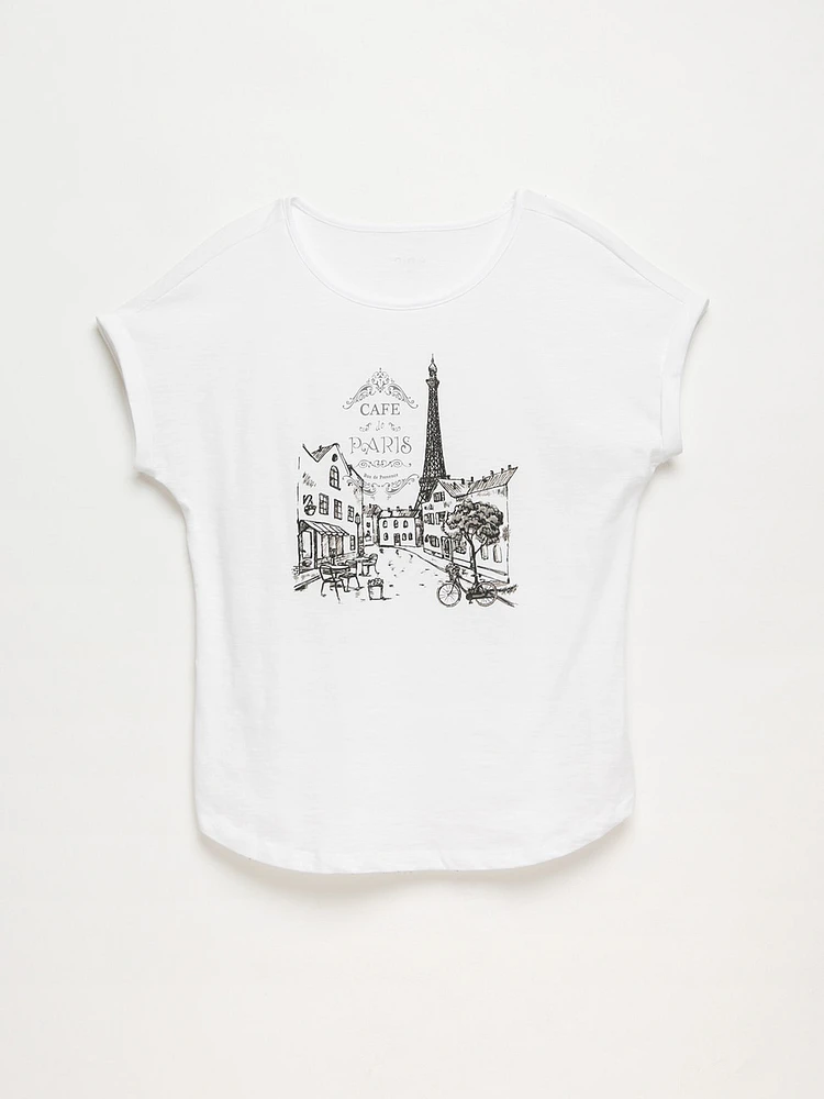 Paris Rolled Sleeve T-Shirt