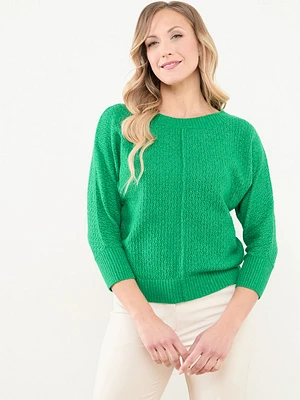 Boatneck Green Striped Sweater
