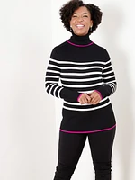 Petite Turtleneck Sweater - Striped