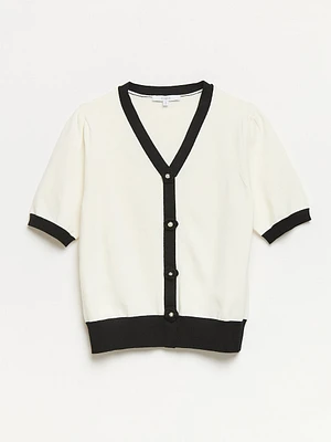 Knit Rose Button Pullover Sweater