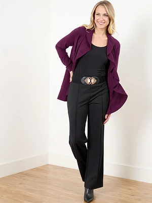 Trisha Black Scuba Crepe Wide Leg Trouser