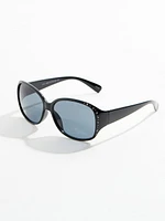 Black Frame Sunglasses with Rhinestones