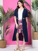 Gauze Lace Trim Kimono