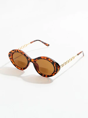 Oval Tortoise Frame Bifocal Sunglasses