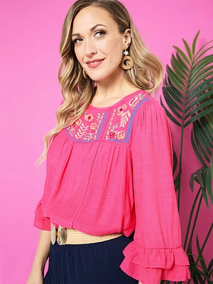 Ruffle Sleeve Blouse