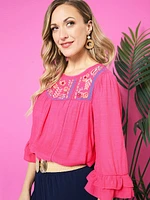 Ruffle Sleeve Blouse