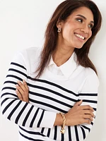 Petite Knit Collared Fooler Sweater