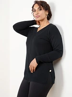 Petite Drop Shoulder Tunic Sweater
