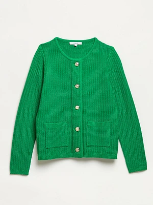Button Front Kelly Green Knit Cardigan