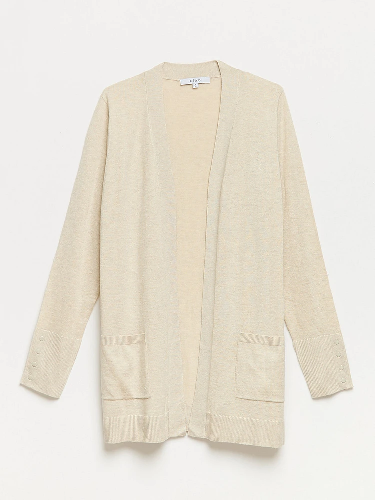 Open Knit Long Cardigan