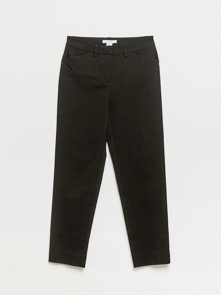 Christy Slim Black Ankle Pant Microtwill