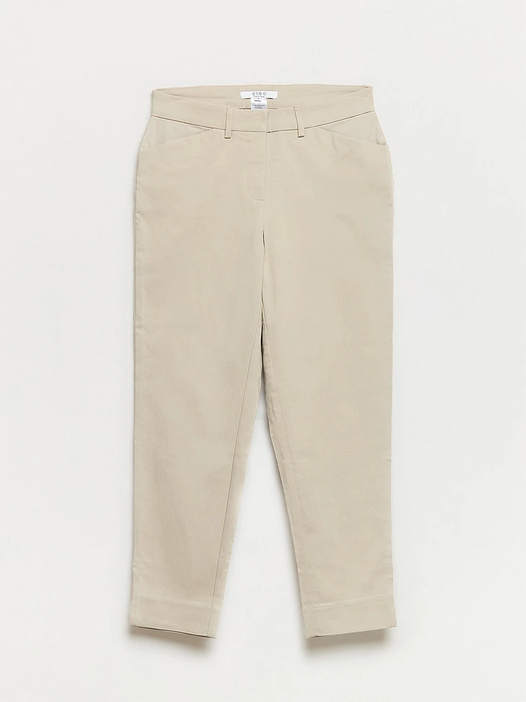 Christy Slim Ankle Pant Stone Microtwill