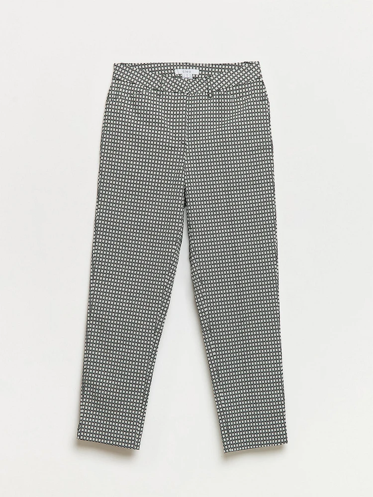 Christy Slim Ankle Pant Daisy Print Microtwill